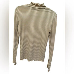 NWOT Bohme | Essential Striped Tan Mock Neck (S)